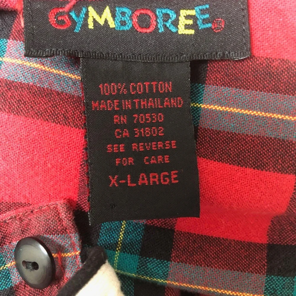90s Vintage Gymboree Scottie Dog Plaid Holiday Dress Peter Pan Girls XL 5/6